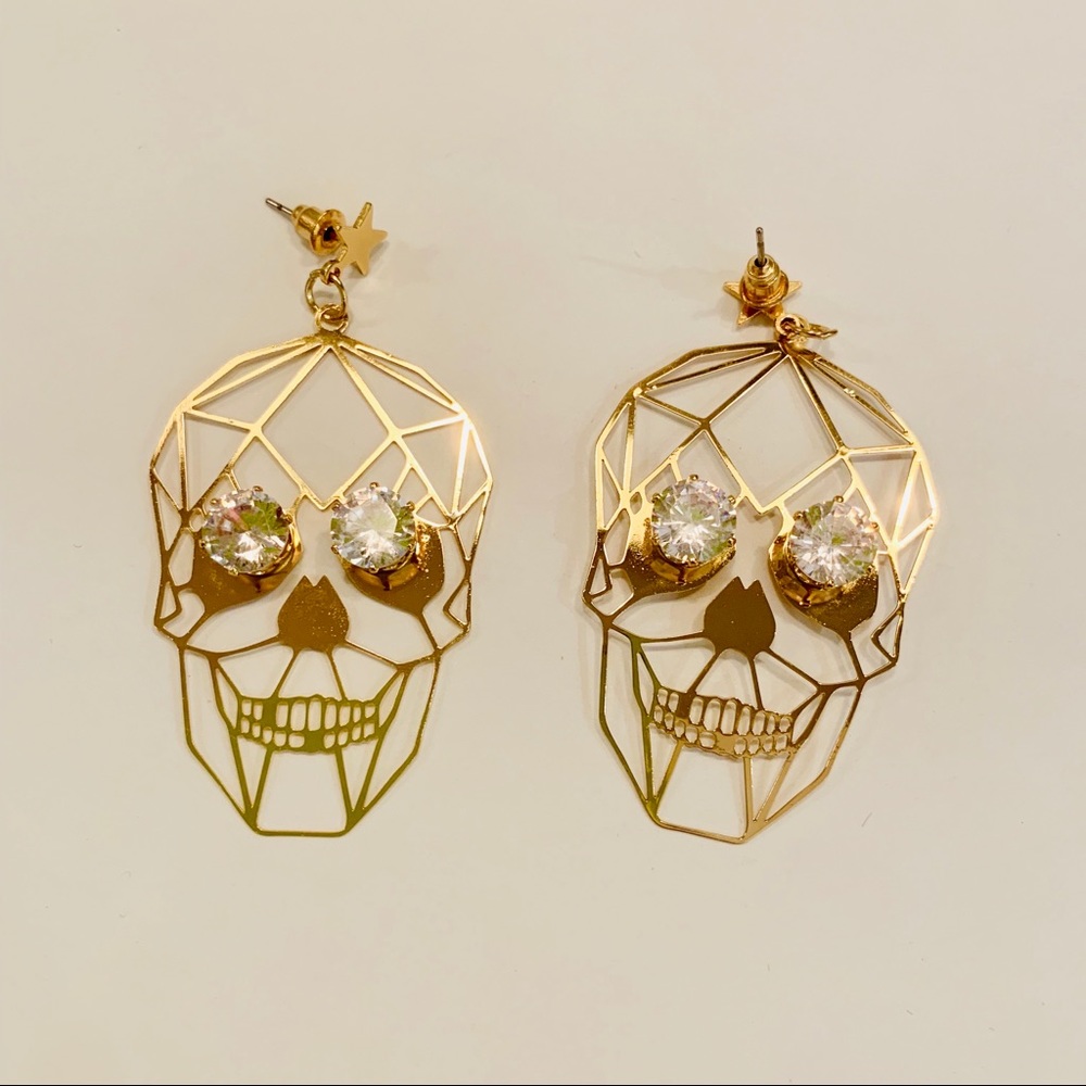 Gold Skull Earrings